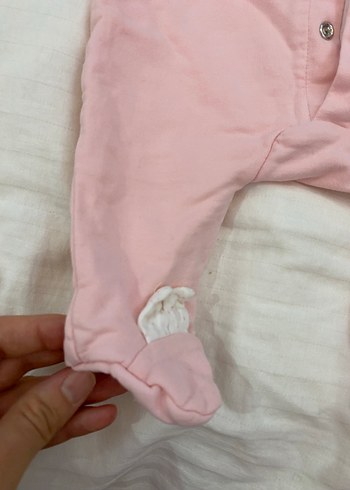 Kapüşonlu pudra Pembe yenidoğan Bebek Tulumu - Görsel 4