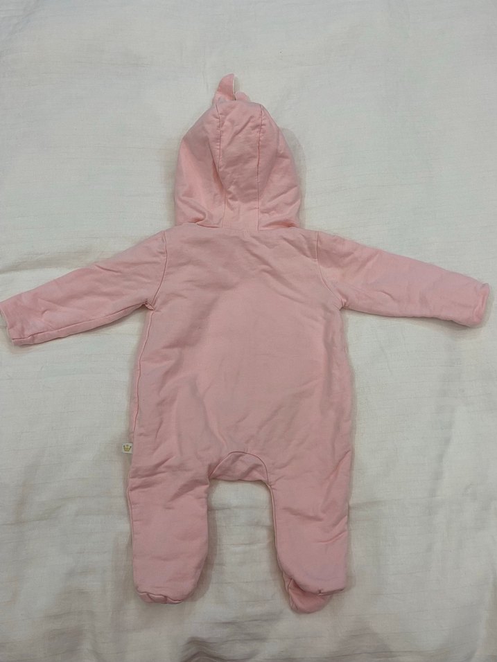 Kapüşonlu pudra Pembe yenidoğan Bebek Tulumu - Görsel 2