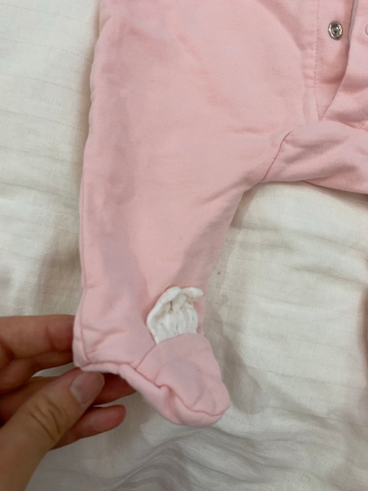 Kapüşonlu pudra Pembe yenidoğan Bebek Tulumu - Görsel 4