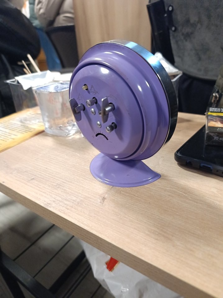 Mor Renkli tavuklu Masa Saati - Görsel 3