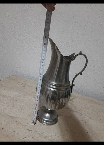 Parlak Gri Metal Vazo - Görsel 2