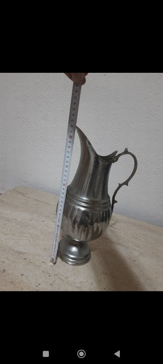 Parlak Gri Metal Vazo - Görsel 2