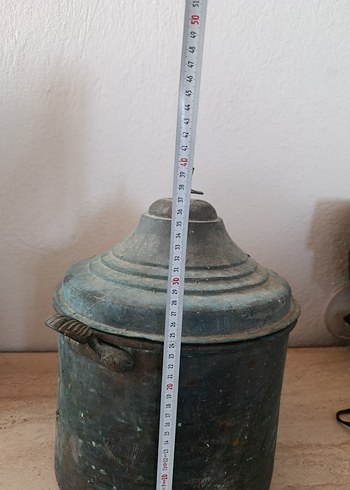 Koyu Gri Büyük bakır Kapaklı Tencere - Görsel 4