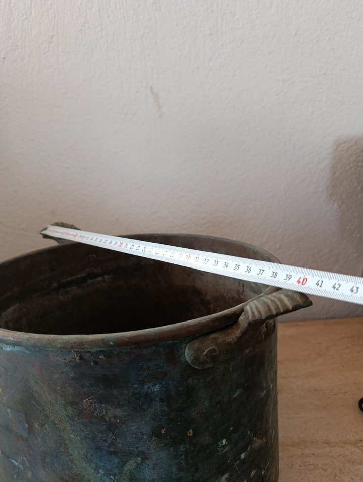 Koyu Gri Büyük bakır Kapaklı Tencere - Görsel 5