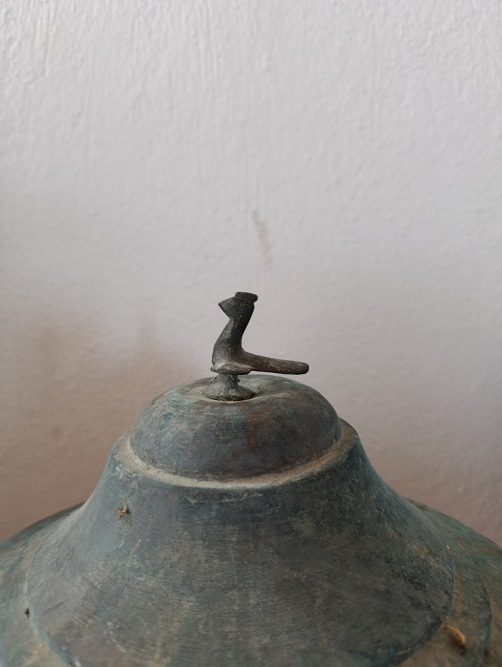 Koyu Gri Büyük bakır Kapaklı Tencere - Görsel 2