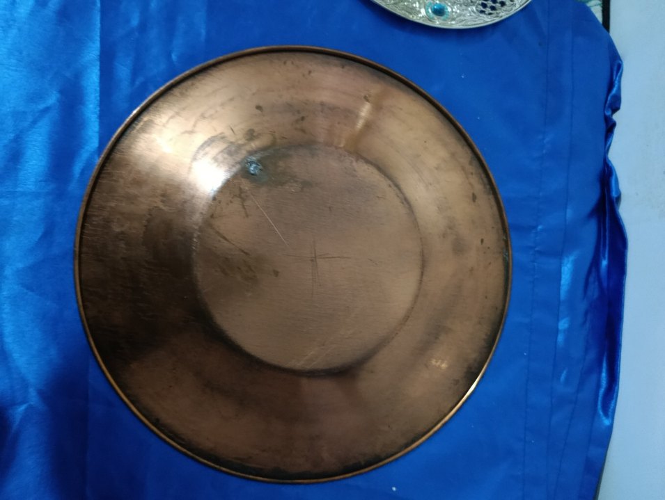 Kahverengi İşlemeli Dekoratif Duvar Tabağı - Görsel 3