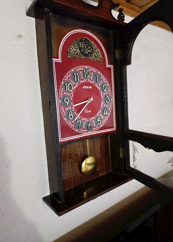 Koyu Kahverengi Ahşap Duvar Saati - Görsel 3