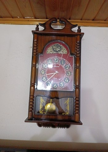 Koyu Kahverengi Ahşap Duvar Saati - Görsel 2