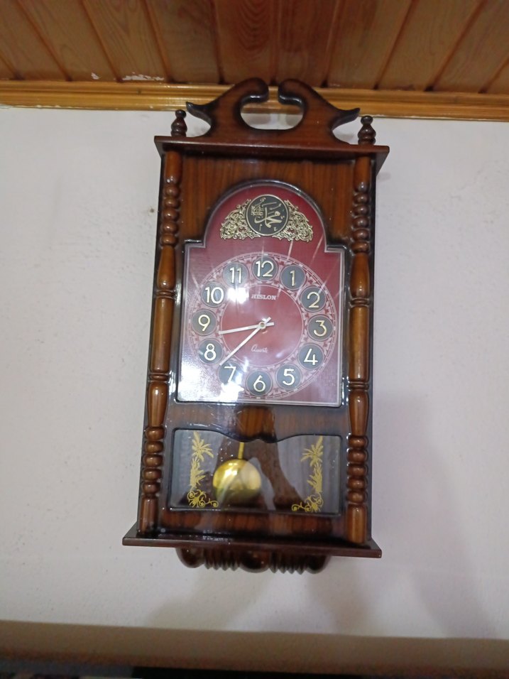 Koyu Kahverengi Ahşap Duvar Saati - Görsel 2