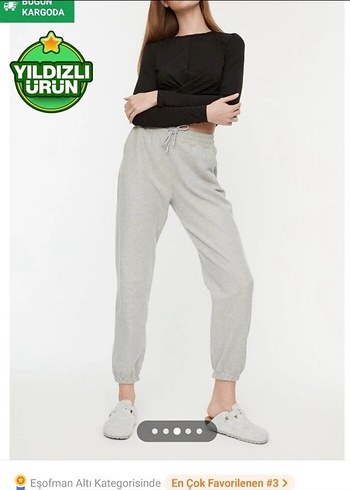Gri Loose Fit Kadın Eşofman Altı