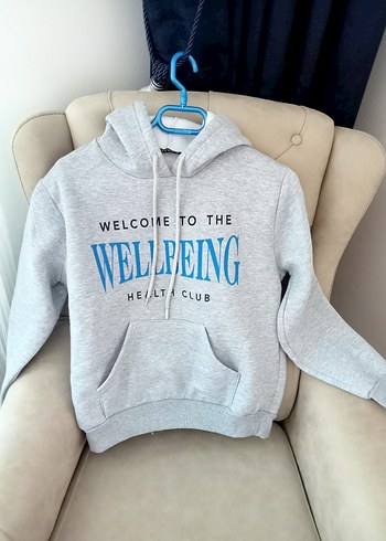 Gri Kapüşonlu Kadın Sweatshirt