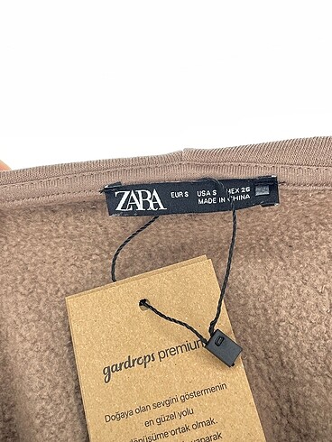 s Beden kahverengi Renk Zara Sweatshirt %70 İndirimli.