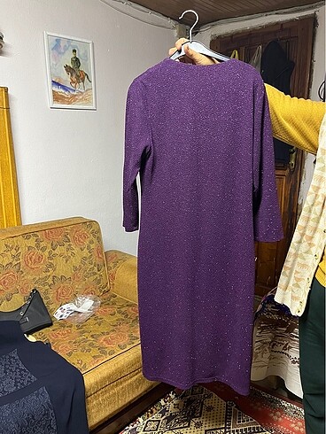 44 Beden mor Renk Mor şık abiye elbise