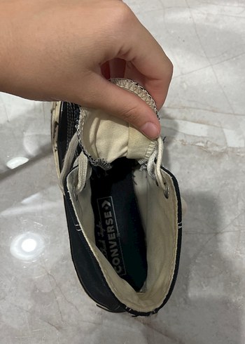 37 Beden siyah Renk Siyah kendinden çizgi desenli converse 37 numara kadın