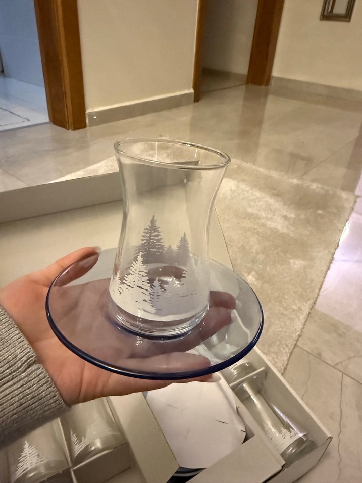 Porselen Kış Temalı 6'lı Çay Seti - Görsel 3