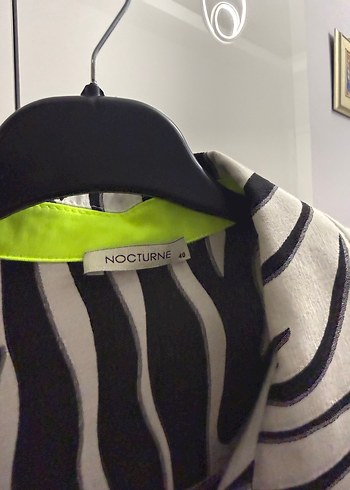 Gri Zebra Desenli Kadın Salaş Gömlek - Görsel 3