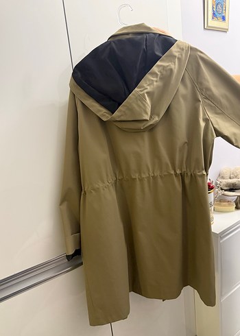 Kadın Haki Midi Boy Düğmeli Ceket zara - Görsel 6