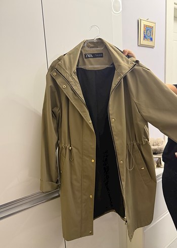Kadın Haki Midi Boy Düğmeli Ceket zara - Görsel 3