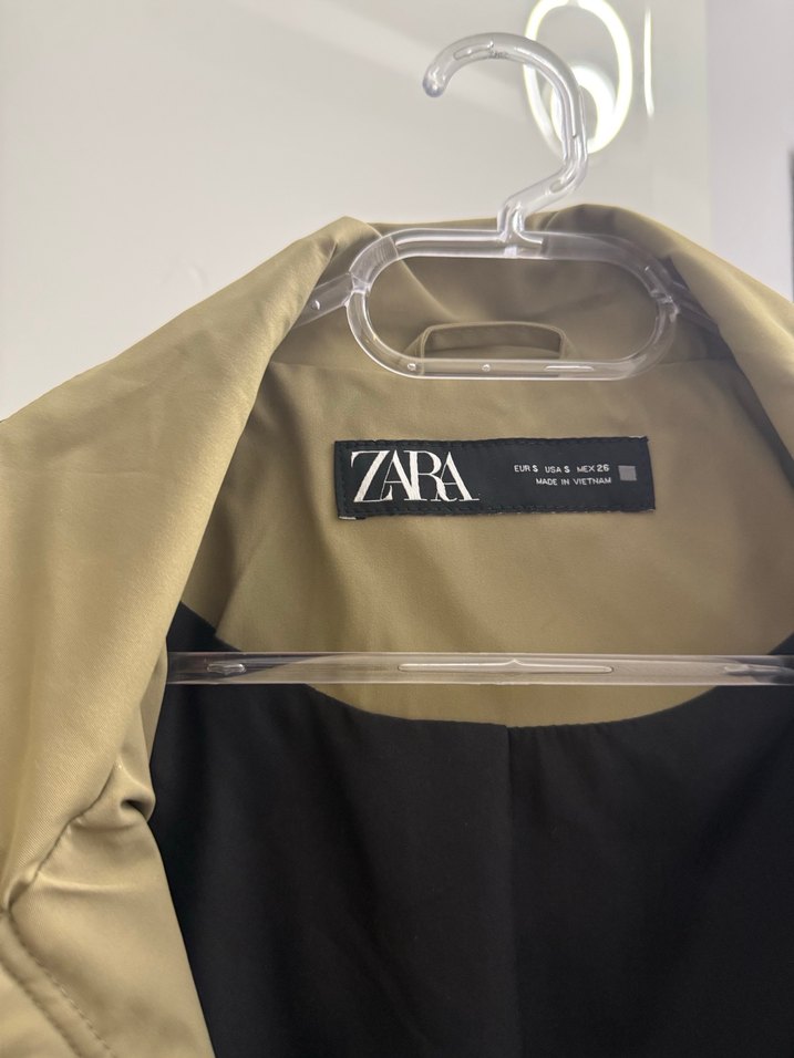 Kadın Haki Midi Boy Düğmeli Ceket zara - Görsel 4