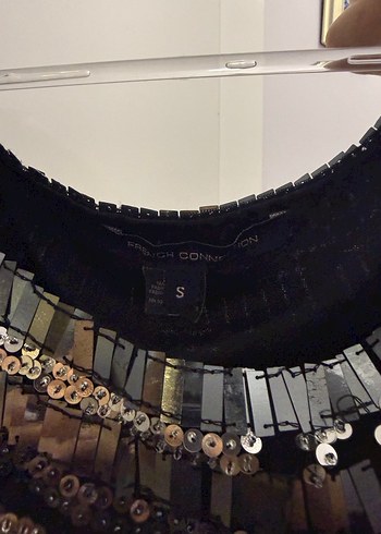 Siyah Gri Payetli V Yaka Midi Abiye Elbise - Görsel 3