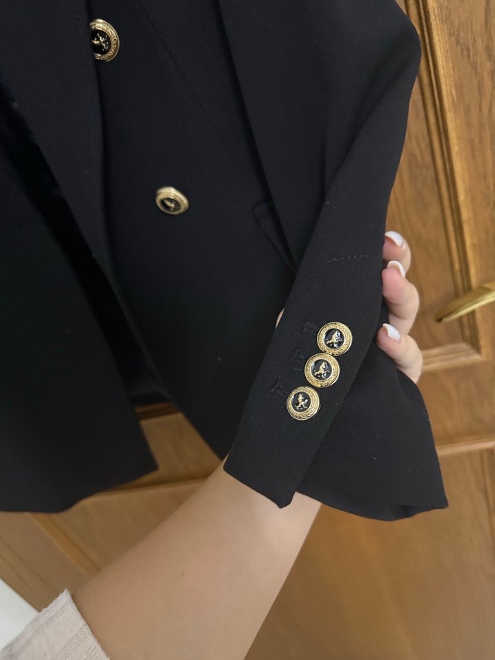 Siyah Düğmeli Kadın Blazer Ceket - Görsel 5