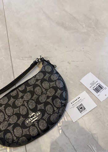 Beden Coach Siyah Baskılı Deri Kadın Çanta