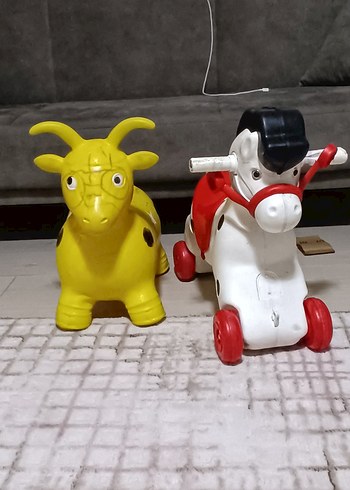 Renkli Mavi Çocuk Üç Tekerlekli Bisiklet, tekerlekli at ve inek - Görsel 2