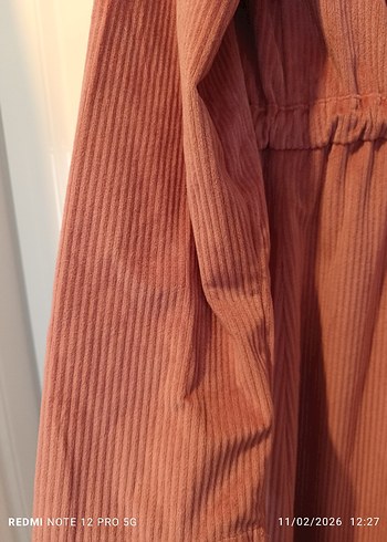 Bej Kadın Uzun Kadife Elbise - Görsel 2