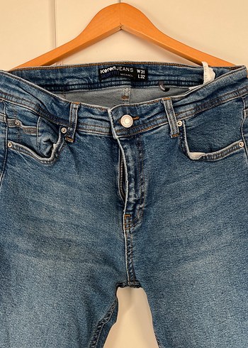 l Beden Erkek Mavi Normal Kesim Denim Jean