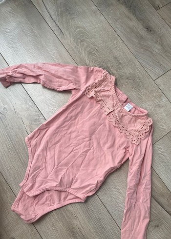 LCW Baby Kız Bodysuit Uzun Kollu Dantel Yakalı - Görsel 4