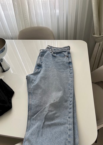Mango Gri Yırtmaçlı Bol Kesim Midi Kadın Kot Pantolon