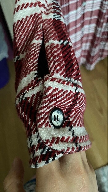 Diğer Tesettür Kırmızı Oduncu Gömlek Tunik