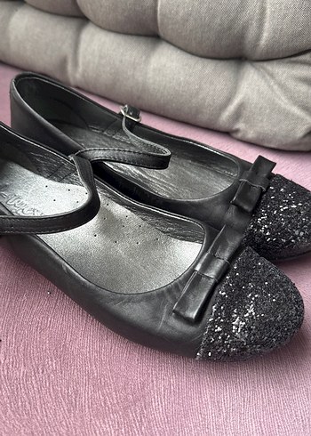 Kız Çocuk Siyah Parlak Tokalı Babet - Görsel 4