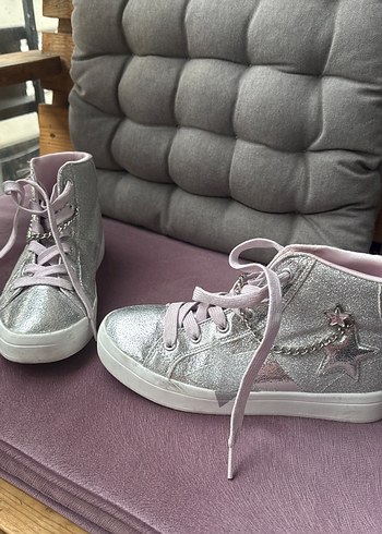 Kız Çocukları İçin Pembe Parlak Sneaker - Görsel 2