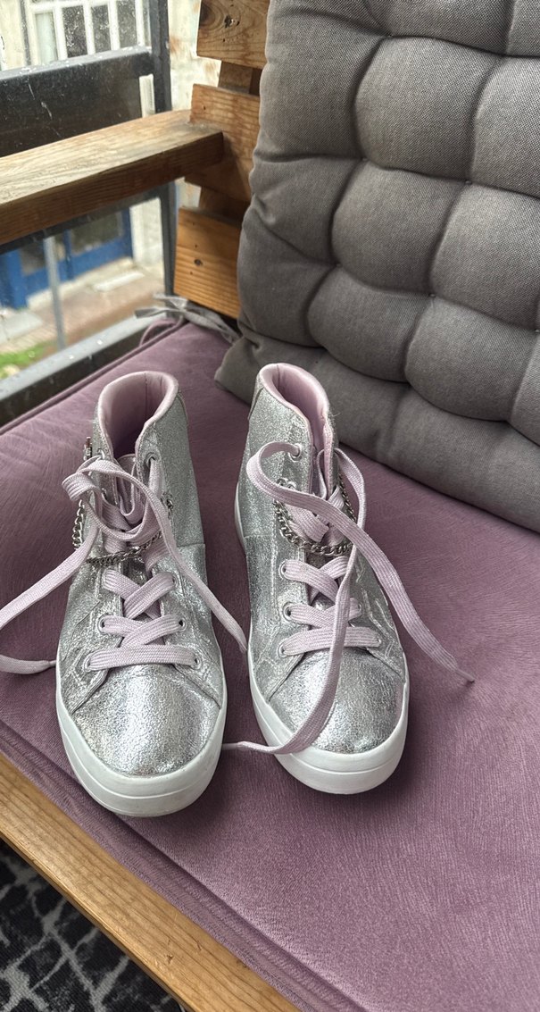 Kız Çocukları İçin Pembe Parlak Sneaker - Görsel 5