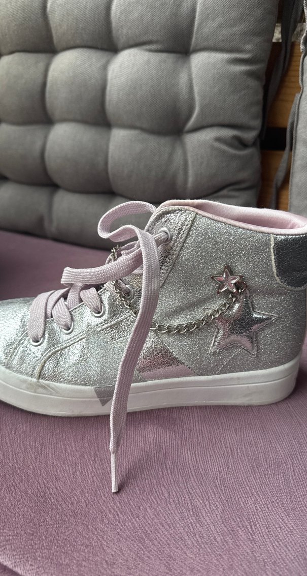 Kız Çocukları İçin Pembe Parlak Sneaker - Görsel 3