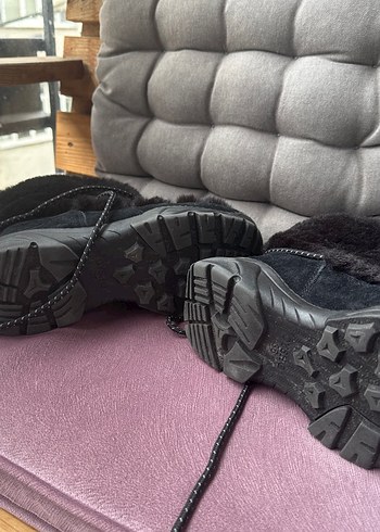 Gri Kürklü Kadın Dolgu Topuk Bot - Görsel 3