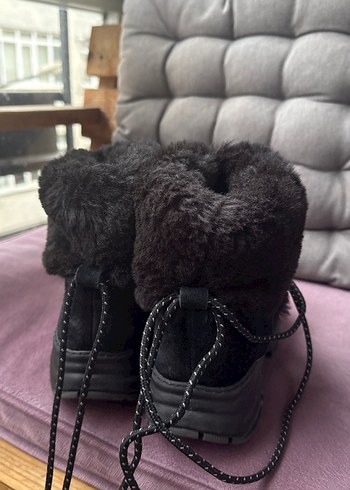 Gri Kürklü Kadın Dolgu Topuk Bot - Görsel 5