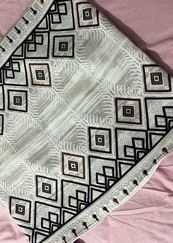 Gri Nakışlı Bohem Dekoratif kırlent Kılıfı - Görsel 2