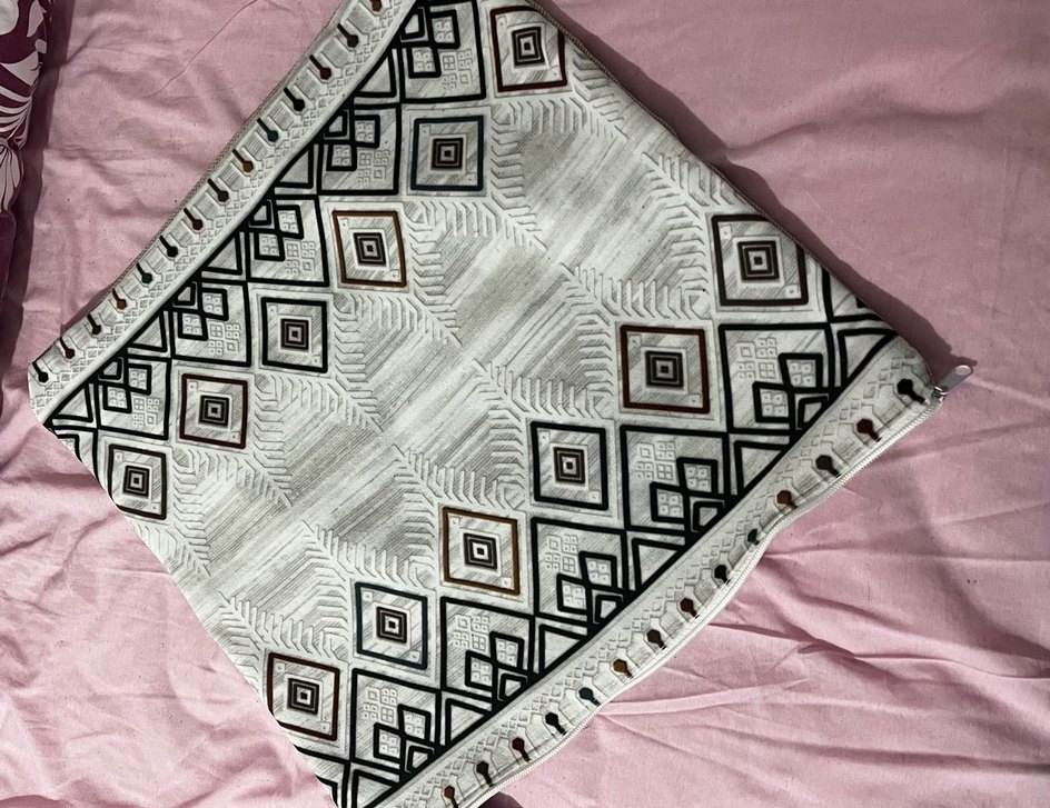 Gri Nakışlı Bohem Dekoratif kırlent Kılıfı - Görsel 2