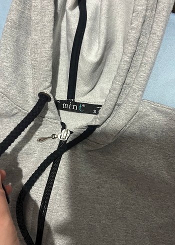 Gri Kapüşonlu Fermuarlı kadın Sweatshirt - Görsel 2