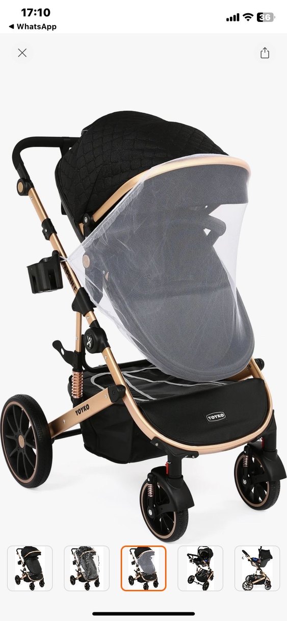 Siyah Çok Fonksiyonlu Bebek Arabası Seti - Görsel 3