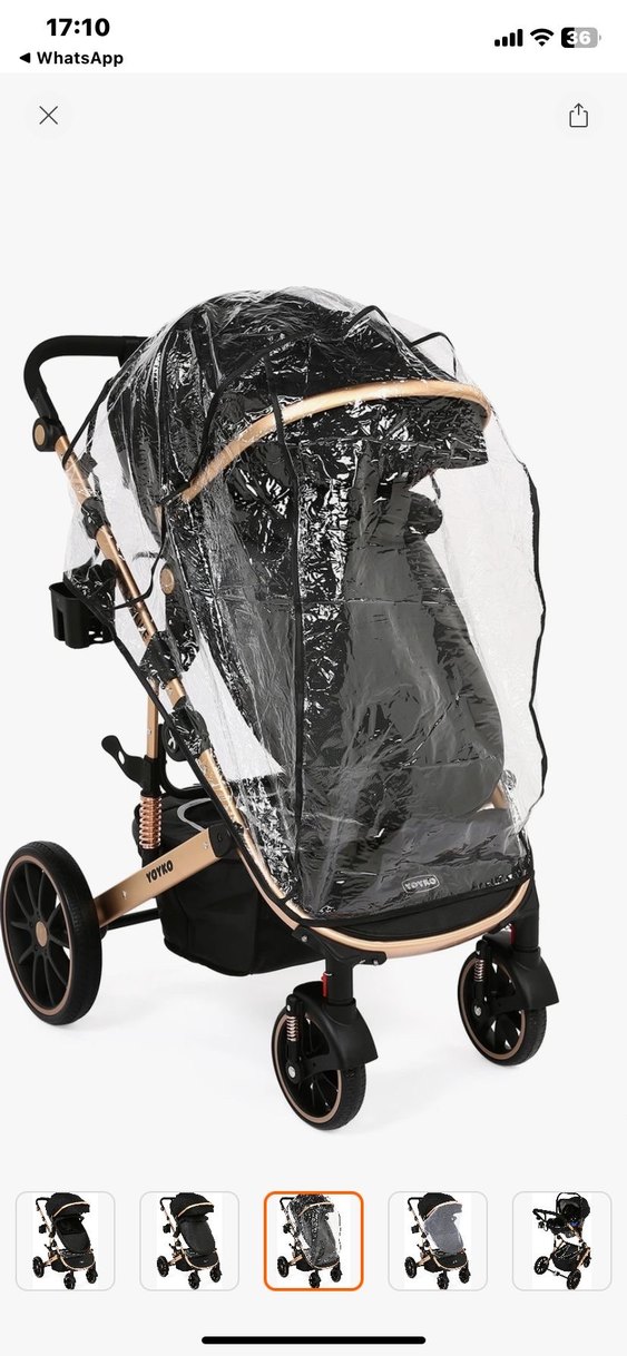 Siyah Çok Fonksiyonlu Bebek Arabası Seti - Görsel 2