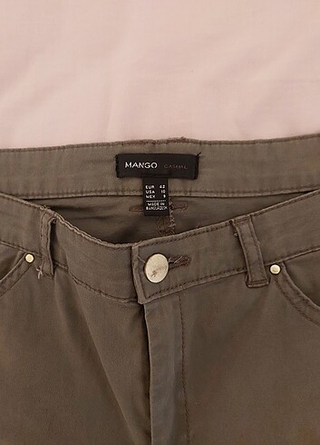 42 Beden haki Renk Mango Normal Bel Skinny Pantolon
