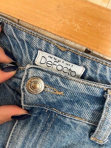 34 Beden mavi Renk Wide Leg Yüksek Bel Geniş Paça jean pantolon