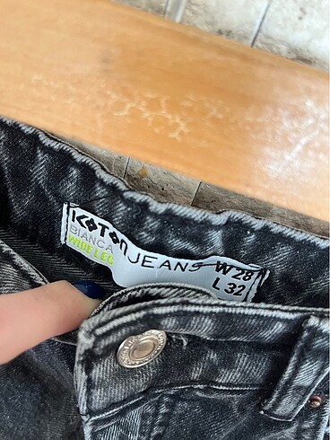 32 Beden wide leg siyah jean