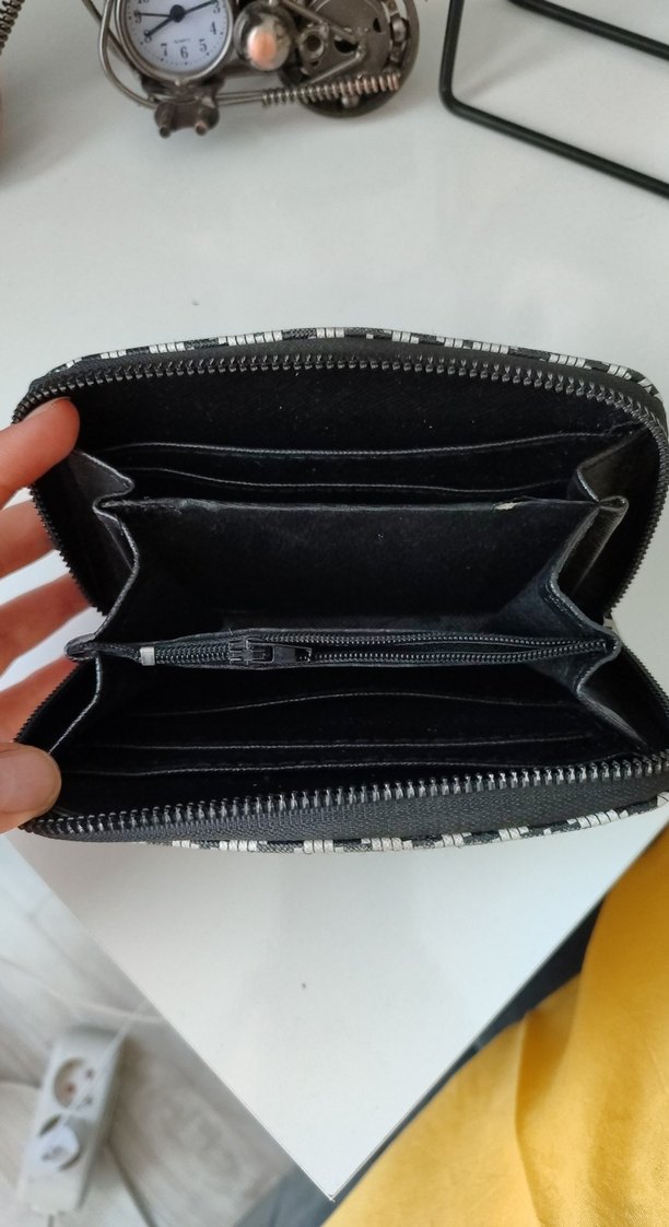 Bohem siyah beyaz Desenli Fermuarlı Kadın Cüzdanı - Görsel 3