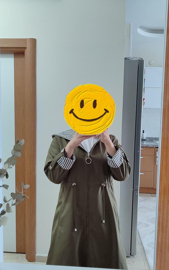 Bigdart beli büzgülü kapşonlu trençkot - Görsel 5