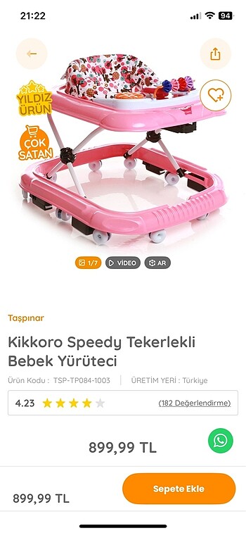 Kikkoro speedy yürüteç
