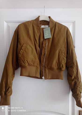 Bej Dolgulu Bomber Ceket - Görsel 4